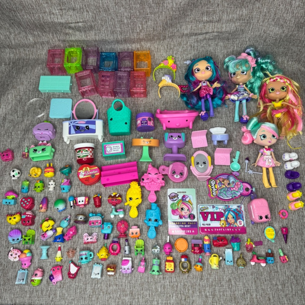 Shopkins Shoppies Dolls Figures Accessory Lot 100+ Furniture Random Assorted